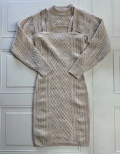 House of Harlow 1960 2 Piece Sweater Dress Set Womens Medium Fisherman Knit XS