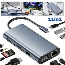 USB C Docking Station 11-in-1 Laptop Docking Station USB 3.0 Hub 4K HDMI Adapter