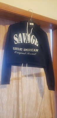 Simply MM Savage Great American Small Hoodie Crop Top Female 