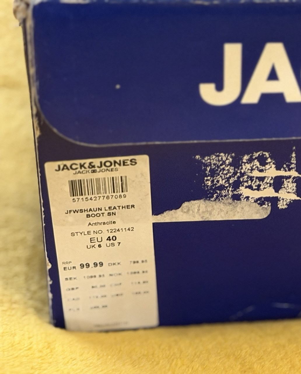 NEW: Jack & Jones Mens Leather Ankle Boots JFWSHAUN Anthracite Size UK 6 / EU 40 image 7