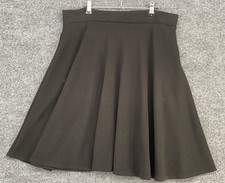 C’est La Vie Black Gathered Skirt Size XL Elastic Waist Knee Length Made In USA