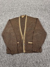 Vtg McGregor Sweater Men 42 Brown Wool Mohair Grandpa Cardigan Made In USA 60s