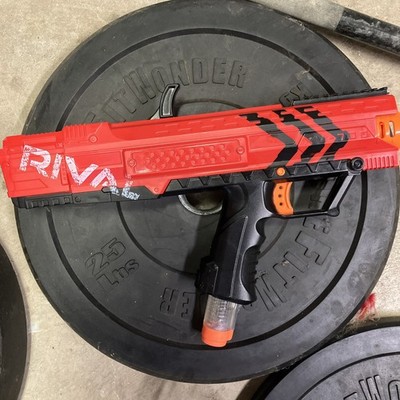 NERF Rival Apollo XV-700 Blaster - Red and black, with some ammunition 