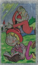American Soldier and Cartoon Kids Reading Book Menko Card Japanese Vintage