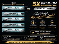 5x AMG Sticker Emblem Logo Aufkleber Mercedes - Chrom 5x AMG Sticker Emblem Logo Aufkleber Mercedes - Chrom