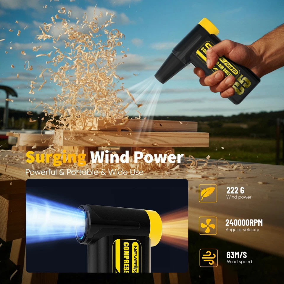 NEVERLAND Elektrische Staubgebläse 240000RPM Luftdruckspray Compressed AirDuster - Bild 2 von 4