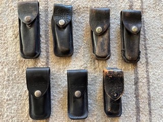 Lot of 7 Vintage Buck Leather Knife Cases 110 / 112 / 500 As Is
