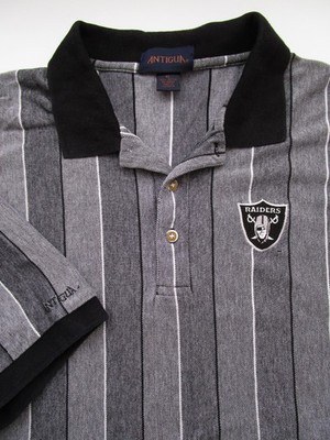 Mens XL Oakland Raiders Antigua Polo Shirt Vintage gray