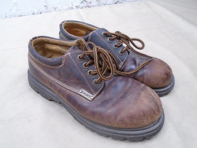 Vintage Candies Womens Brown Leather Lace Up Platform Chunky Heel Shoes 8 M