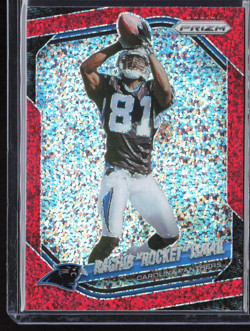 2025 Panini Prizm #86 Raghib "Rocket" Ismail Red Sparkle