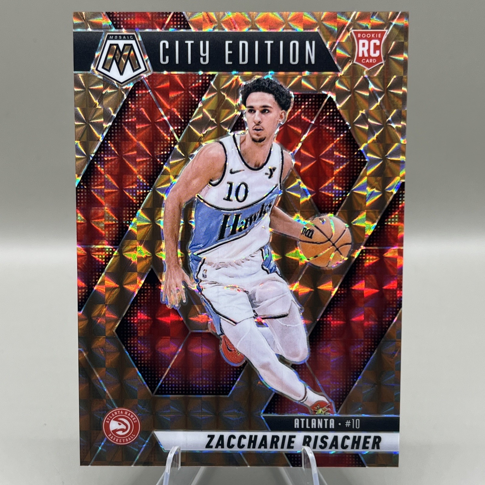 2024-25 Mosaic City Edition Fusion Red & Yellow Prizm /75 Zaccharie Risacher RC