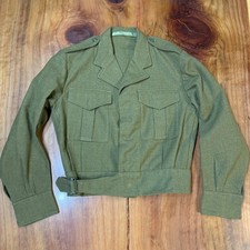 Vintage Wool Men's Jacket 1970 C.G.C.F. Victor A 37 / 38R Army Coat Crop X3-12