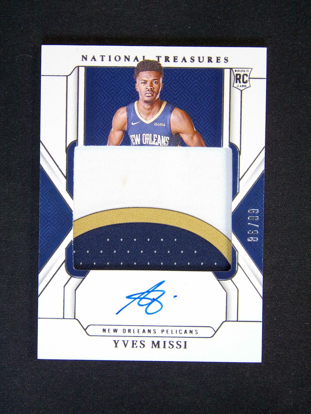 2024-25 Panini National Treasures Yves Missi #121 RC Jumbo Patch Auto RPA /99
