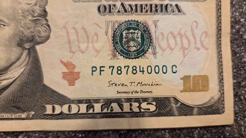 ZIP CODE NOTE PF78784000C UNIVERSITY OF TEXAS, AUSTIN JESTER $10 TEN DOLLAR BILL