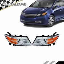 Right&Left Side For Honda Odyssey 2011-2017 Halogen Chrome Headlights Headlamps
