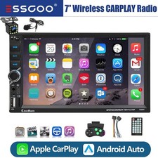  MIC CAM CarPlay/Android Auto 7" Double 2Din Car Stereo Radio Touchscreen USB BT