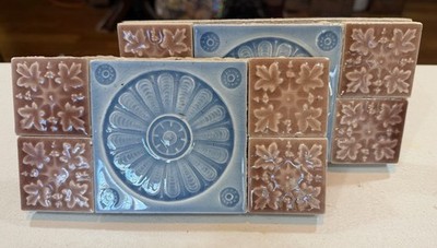 Pair Of American decorative tile Panel.  Each One Measuring 8 1/2  X 4 1/4 