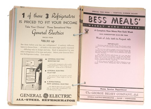 Over 70 Issues of Bess Meals Menu Book 1935-38 General Electric Dealer Cookbooks - Picture 12 of 24