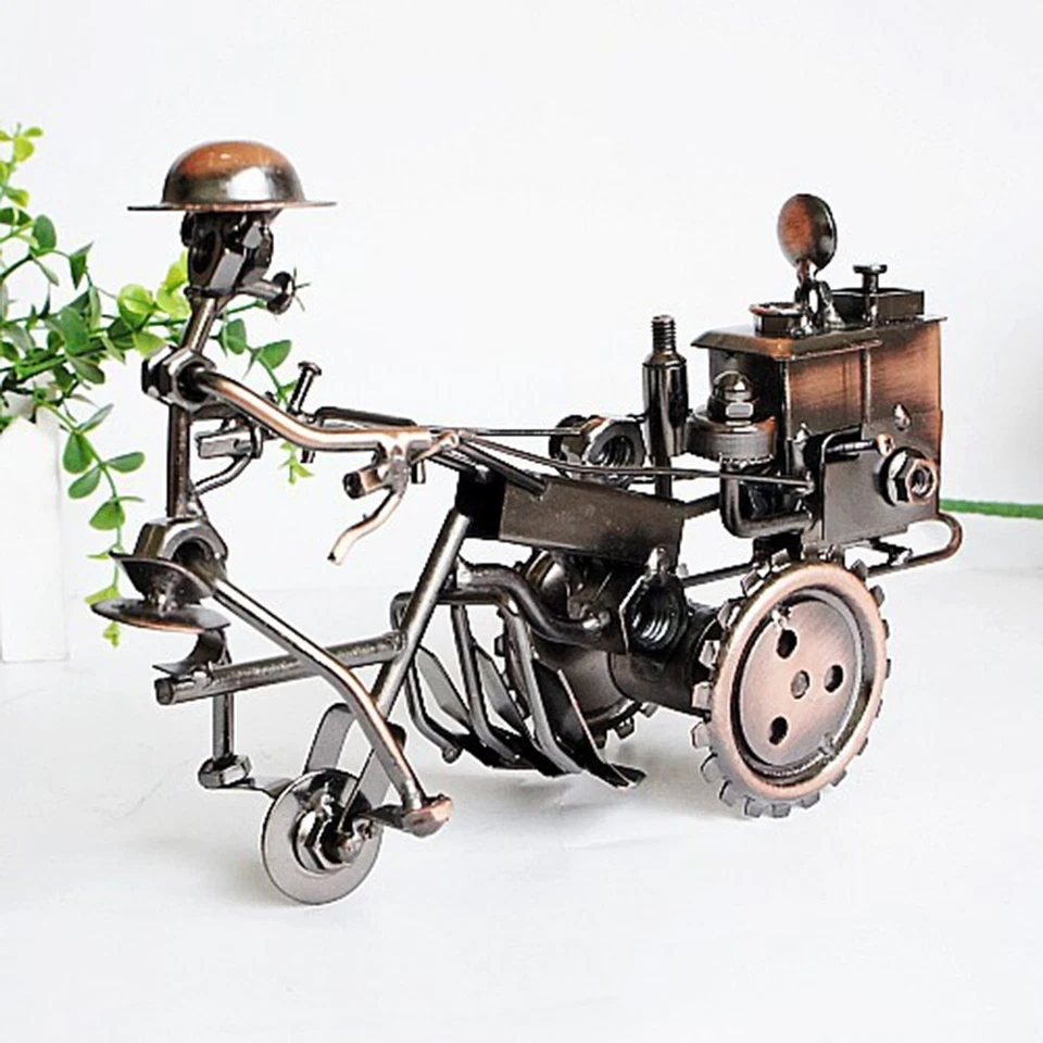 Vintage Collectible Tractor Model Handmade Farm Vehicle Metal Art Home Bar Decor - Image 3 of 4
