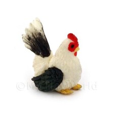 Domek dla lalek miniaturowy czarno-biały kura
