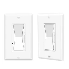 LED Decora Rocker Dimmer 3-Way Switch CFL 600W LED 150W with Wall Plate Cover ×2