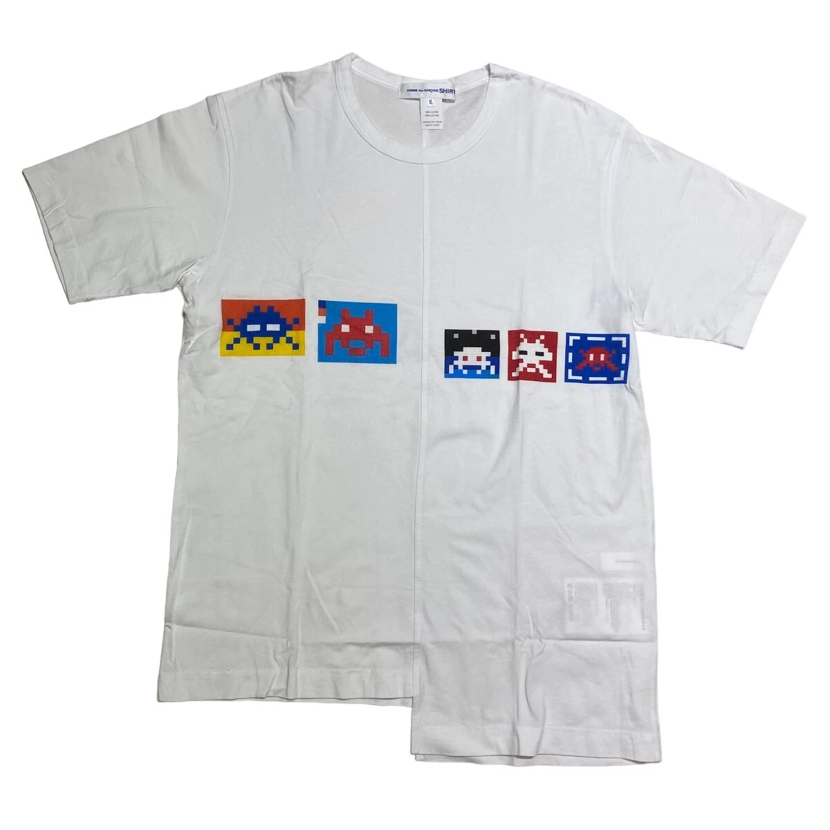 Comme Des Garcons Shirt 2022Aw Invader T-Shirt Short Cut And Sewn