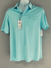 Izod Saltwater Wicking Relaxed Short Sleeve Classic Beach Polo Shirt Med UPF 50