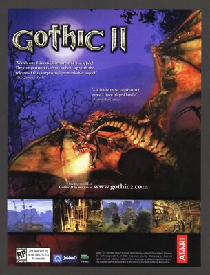 Gothic II 2 PC 2003 Big Box Full Page Promo Game Ad Art Print Poster Classic RPG