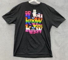 Hot Topic Graphic Tee T-Shirt Men's Size XL Black Crew Neck IF YOU KNOW YOU KNOW