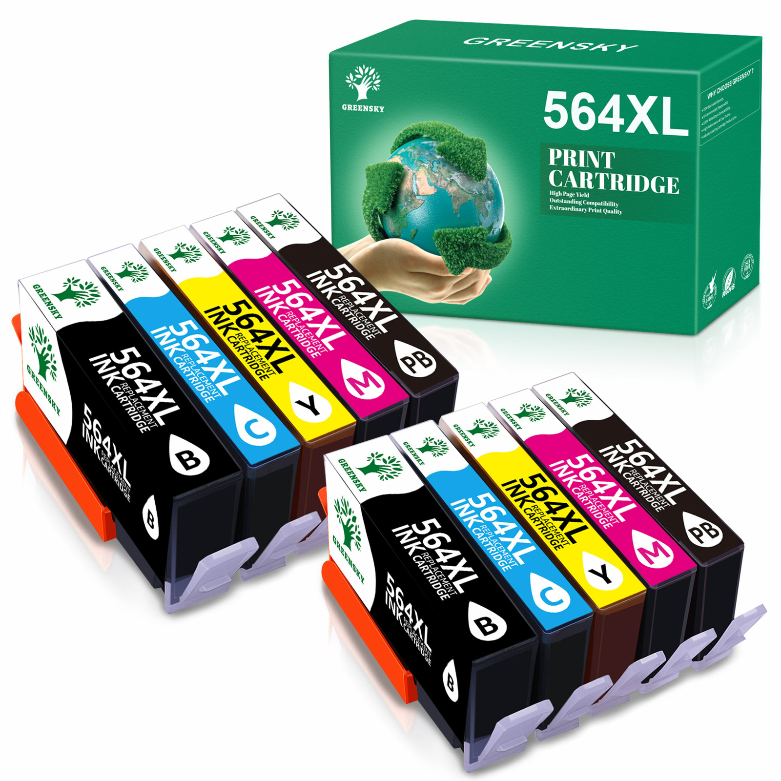 564XL Ink Cartridges for HP Photosmart 7510 5515 5520 5514 5510 6510 7525 6520-image