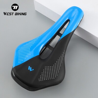 WEST BIKING Leder Schaum Fahrrad Sattel Hohl MTB Rennrad Radfahren Sattel Blau