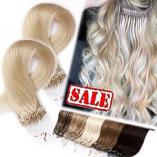 200pcs Thick 100 Remy Human Hair Extensions Micro Loop Ring Beads Nano Ring 1G