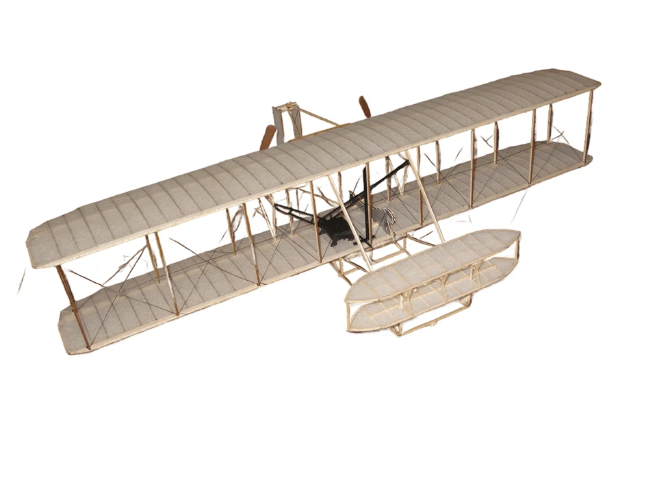 Guillow's Aereo Balsa 1903 Wright Flyer tagliato al laser Scala 1:20 - Immagine 3 di 4