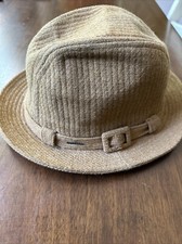 Vintage Stetson Tweed Hat Men's Size 7 3/8 Brown Matching Band Fedora Style