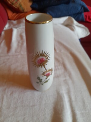 hübsche Vase / Blumenvase Wintering Röslau Bavaria mit Blumendekor (ca. 23 cm)