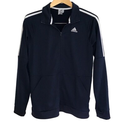 ADIDAS- BOYS BLUE LIGHT WEIGHT TRACK ZIP-UP JACKET