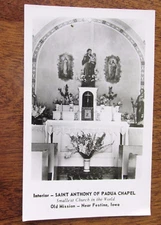 Vintage postcard Saint Anthony Padua Chapel Festina IA World's Smallest Church