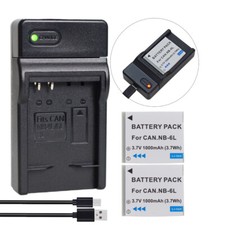 2x 6LH Battery +Charger for Canon PowerShot SD1200 SD3500 SD4000 SD770 SD980 IS
