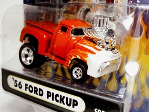 Details About 1956 Ford Pickup Truck Muscle Machines Red White Flames Hot Rod 164 Diecast