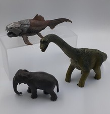 Schleich Lot Of 3 Dinosaurs: Dunkleosteus, Brachiosaurus  Elephant