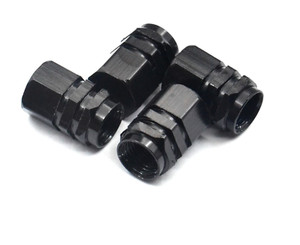 4x BLACK Aluminum Tire/Rim Valve Stem/Wheel Dust Cover Caps