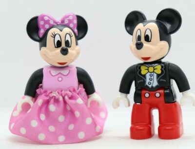 2)Mickey Mouse Minnie Lot DUPLO 10597 10941 Disney LEGO Minifigure Mini  Figure