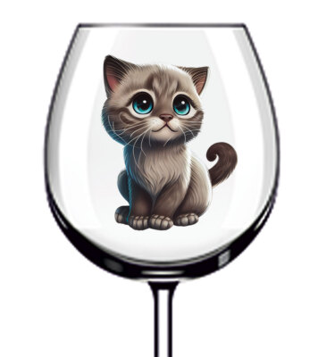 12 x niedliche Baby Kätzchen Katze Becher Weinglas Farbe Vinyl Aufkleber Abziehbilder z221