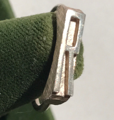Vintage Sterling Silver Stamped Typebar Monogram ''R'' Ring Size 6 ADJUSTABLE