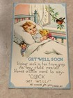 Vintage Child with Teddy Bear Get Well Soon Postcard Nice SKU# 33173 — photo 1