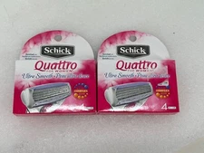 2 Ct Lot Schick Quattro for Women Razor Refill Ultra Smooth Açaí 4 Count NEW