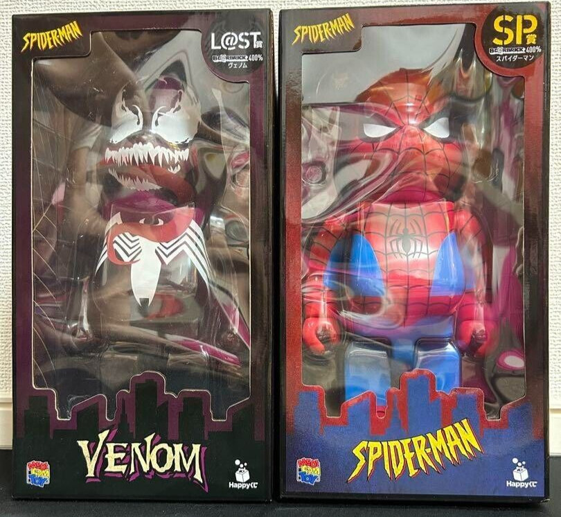 【1188】ベアブリック　スパイダーマン　ヴェノム MARVEL SPIDER-MAN Happy Lottery BE@RBRICK SP Prize Spiderman & L