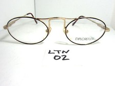 Nos EXPLOREFLEX 2289 Round Metal Eyeglass Frame Gold Black Havana Mens LTN-02 