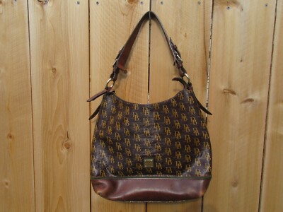 Shoulder Bag Db Purse Dooney Bourke DB Signature 1975 Print Brown