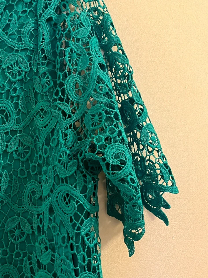 Blusa Top Philosophy Para Mujer Grande Azul Manga Corta Encaje Y2K Coqueta Demure Foto 2 de 4